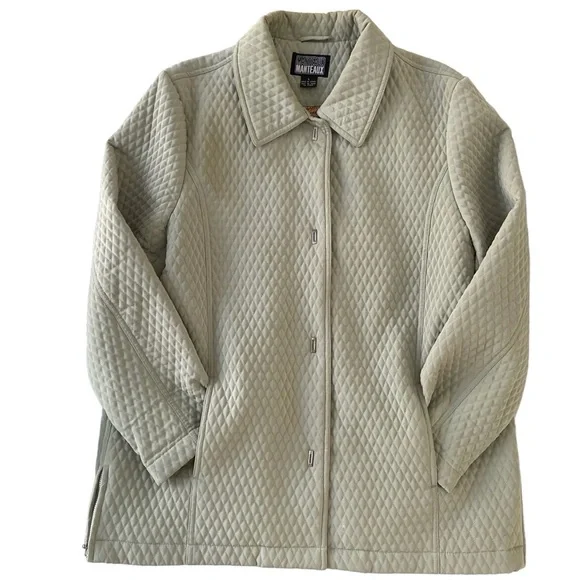 Manteaux Manteaux Quilted spring jacket &mini purse set sage green striped large - Picture 7 of 16